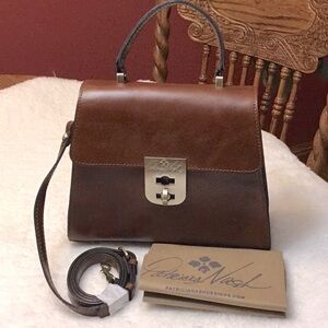 Patricia Nash NWT Vin Leather Chauny Purse Color: Cognac with dust bag included